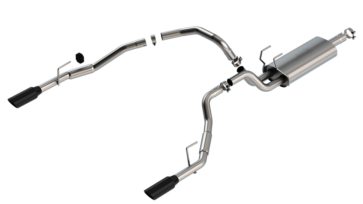 Borla Cat-Back Exhaust, Single Split Rear Exit, 4" Tips – 2009 Dodge Ram 1500, 2010-2018 Ram 1500, 2019-2024 Ram Classic 1500 5.7L