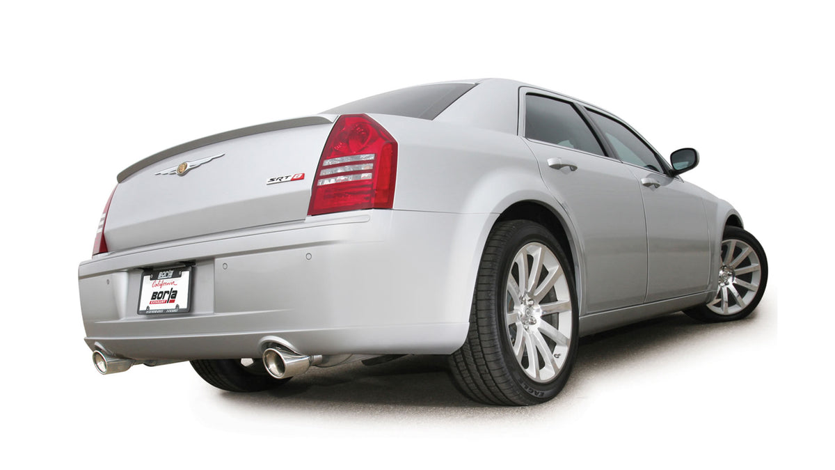 Borla Cat-Back Exhaust, Single Split Rear Exit, 4" Tips – 2005-2010 Chrysler 300 SRT-8, 2005-2008 Dodge Magnum SRT-8, 2006-2010 Dodge Charger SRT-8 6.1L