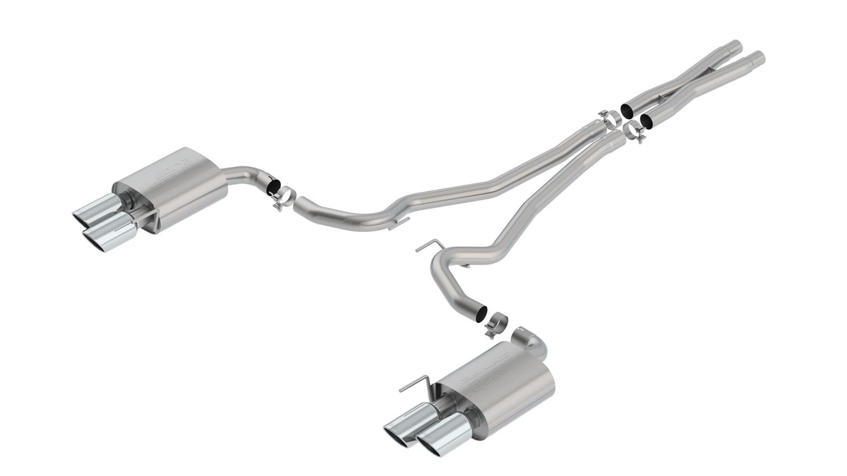Borla Cat-Back Exhaust, Dual Split Rear Exit, 4" Tips – 2018-2023 Mustang GT 5.0L (140807)