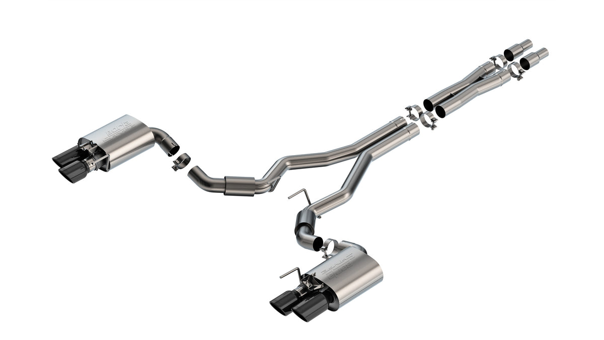 Borla Cat-Back Exhaust, Dual Split Rear Exit, 4" Tips – 2024-2026 Mustang GT 5.0L (140963)