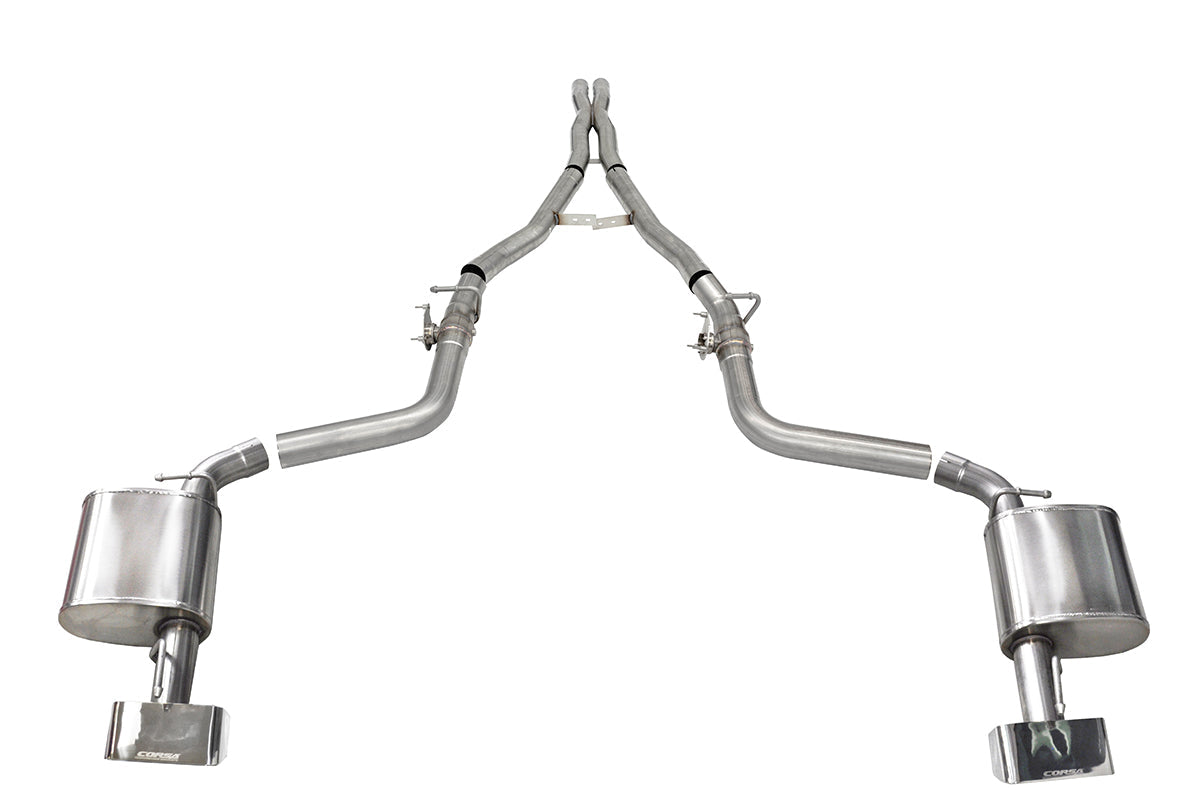 Corsa Active Valve 2.75" Cat-Back Exhaust, GTX2 Tips – 2015-2022 Dodge Challenger 6.4L, 2015-2022 SRT Hellcat 6.2L, 2019-2022 SRT Hellcat Redeye 6.2L
