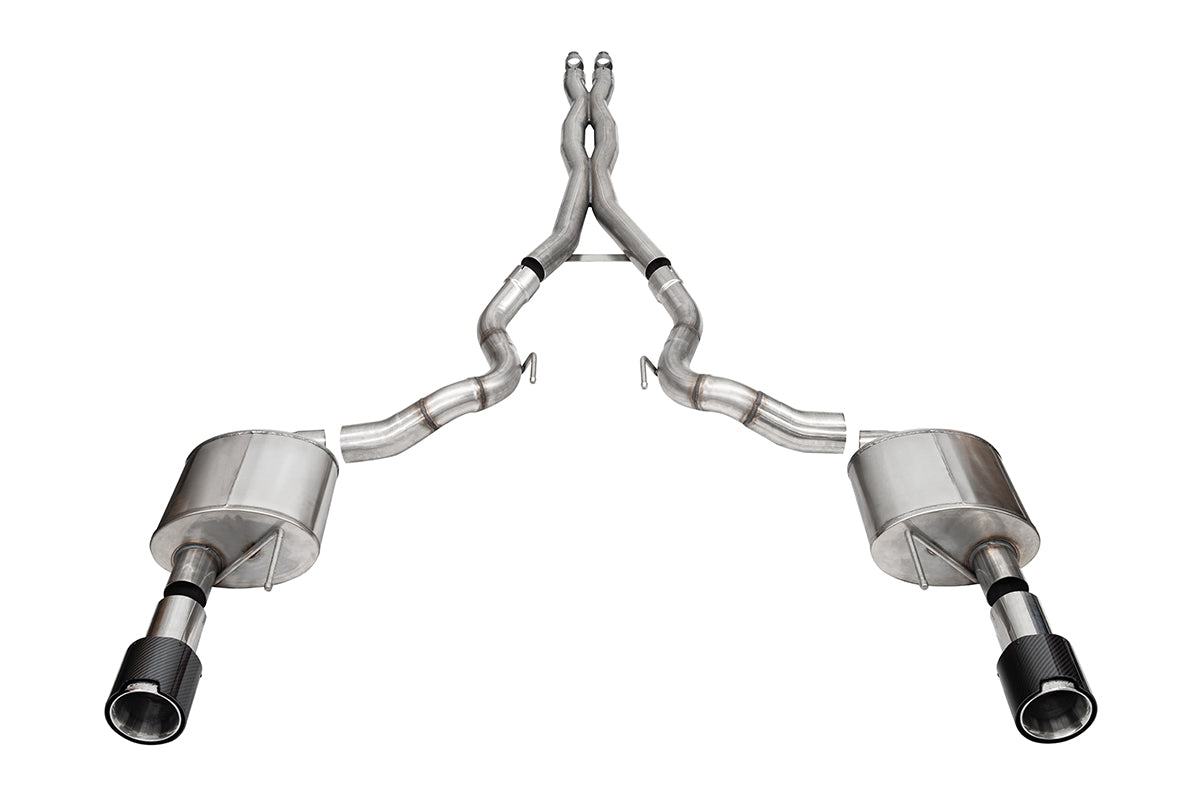 Corsa 3.0" Cat-Back 4.5" Carbon Fiber Tips Exhaust – 2024 Mustang GT Convertible