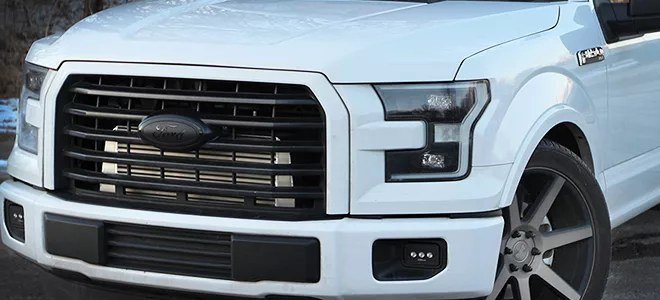 2015-17 Ford F-150 (5.0 4V) engine bay with ProCharger supercharger