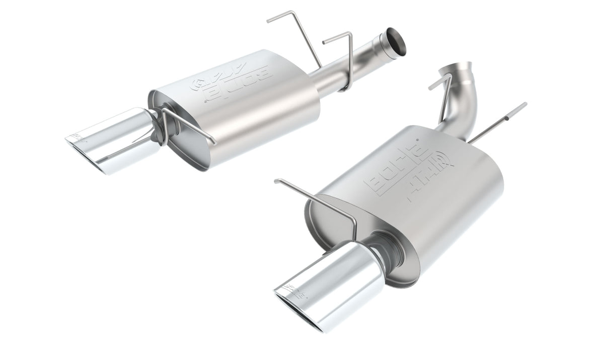 Borla Axle-Back Exhaust, Single Split Rear Exit, 4.5" Tips – 2011-2012 Shelby GT500 5.4L Supercharged
