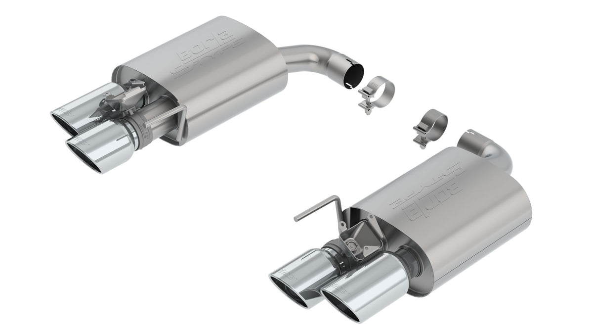 Borla Axle-Back Exhaust, Dual Split Rear Exit, 4" Tips – 2018-2023 Mustang GT (Incl. Bullitt Models) 5.0L