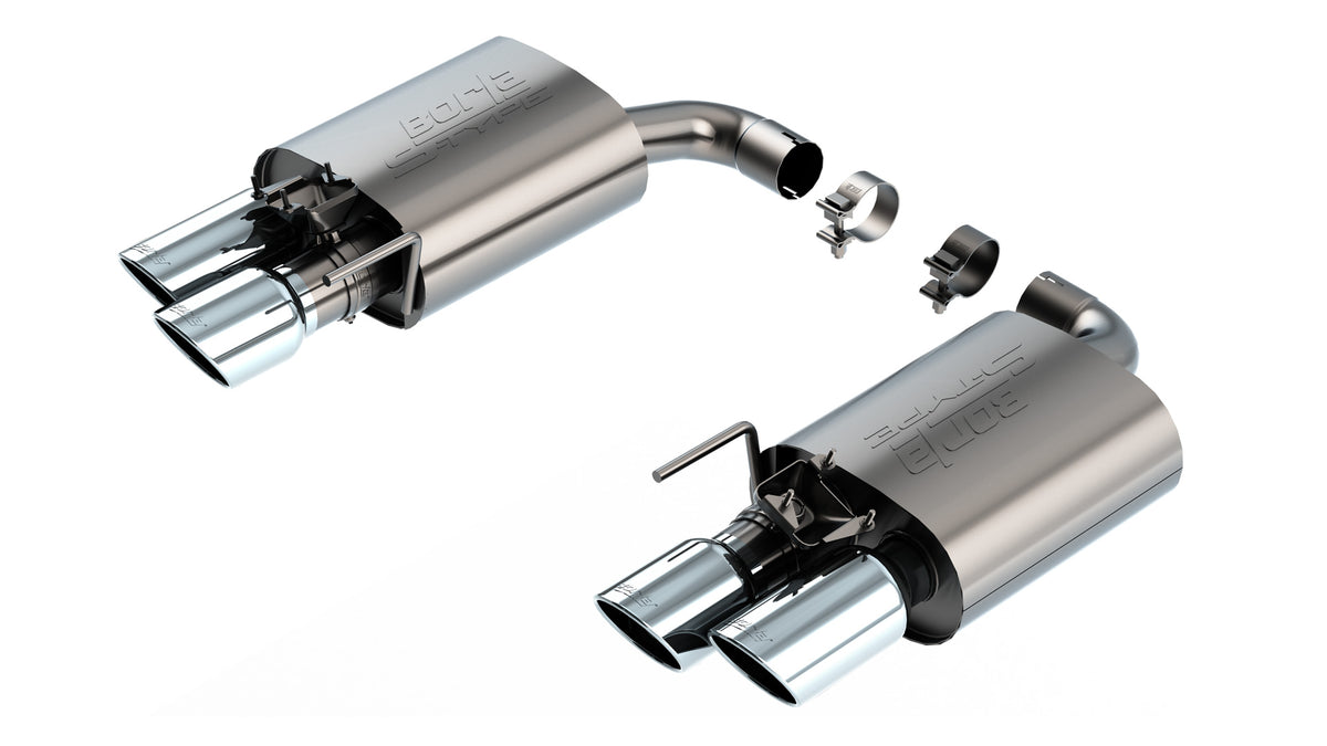 Borla Axle-Back Exhaust, Dual Split Rear Exit, 4" Tips – 2024-2026 Mustang GT 5.0L
