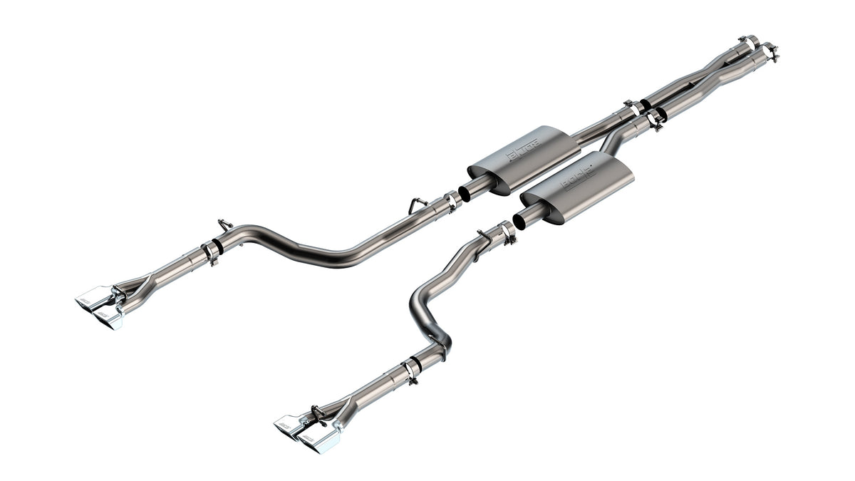 Borla Cat-Back Exhaust, Dual Split Rear Exit, 4" x 2.5" Tips – 2008-2010 Dodge Challenger SRT-8 6.1L