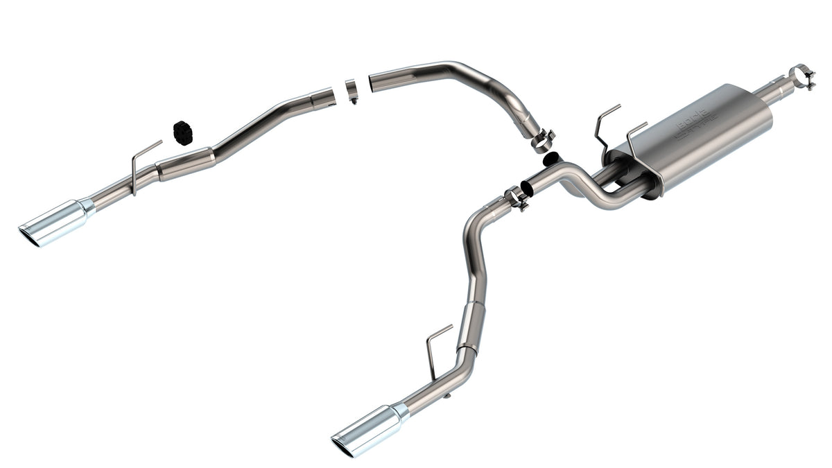 Borla Cat-Back Exhaust, Single Split Rear Exit, 4" Tips – 2009 Dodge Ram 1500, 2010-2018 Ram 1500, 2019-2024 Ram Classic 1500 5.7L