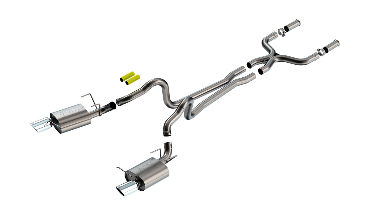 Borla Cat-Back Exhaust, Single Split Rear Exit, 4.5" Tips – 2011-2012 Mustang GT/ 2012 Boss 302 5.0L