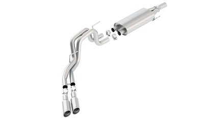 Borla Cat-Back Exhaust, Truck Side Exit, 4" Tips – 2010-2014 F-150 SVT Raptor/ 2011-2012 F-150 Harley Davidson Edition 6.2L - image 1