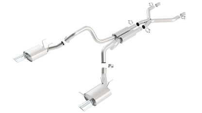 Borla Cat-Back Exhaust, Single Split Rear Exit, 4.5" Tips – 2011-2012 Mustang GT 5.0L/ 2011-2012 Shelby GT500 5.4L Supercharged - image 1