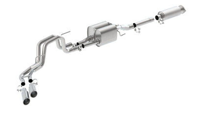 Borla Cat-Back Exhaust, Truck Side Exit, 4" Tips – 2010-2014 F-150 SVT Raptor/ 2011-2012 F-150 Harley Davidson Edition 6.2L 2 & 4 Wheel Drive - image 1