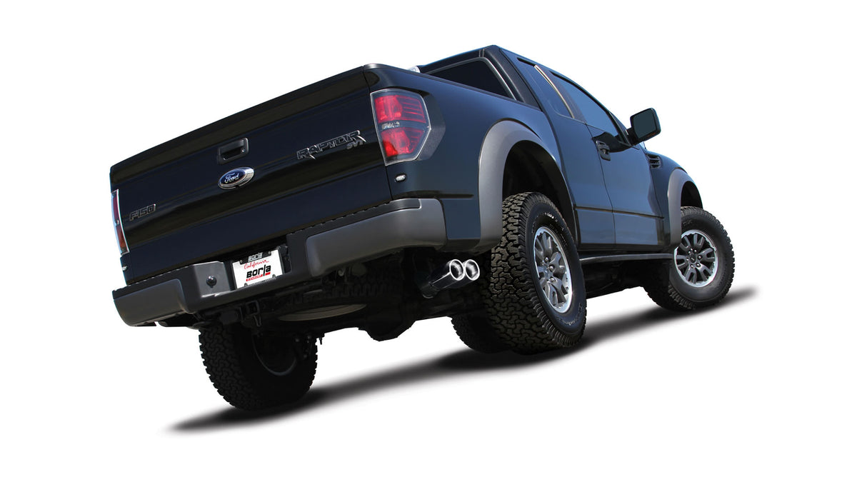Borla Cat-Back Exhaust, Truck Side Exit, 4" Tips – 2010-2014 F-150 SVT Raptor/ 2011-2012 F-150 Harley Davidson Edition 6.2L 2 & 4 Wheel Drive - image 2