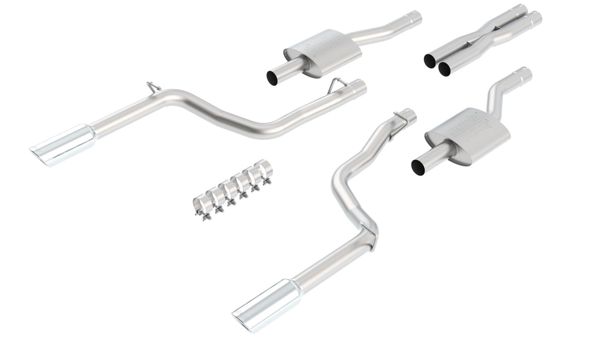 Borla Cat-Back Exhaust, Single Split Rear Exit, 4" Tips – 2005-2010 Chrysler 300 SRT-8, 2005-2008 Dodge Magnum SRT-8, 2006-2010 Dodge Charger SRT-8 6.1L