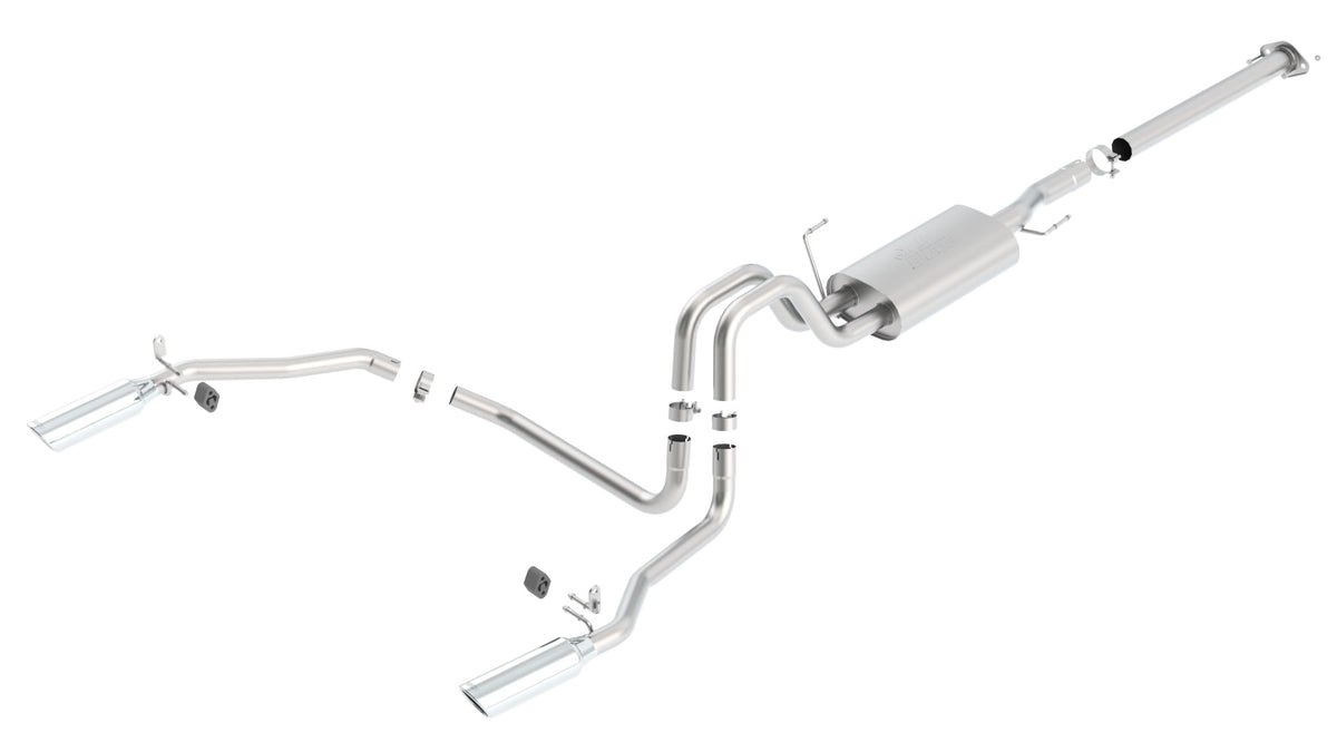 Borla Cat-Back Exhaust, Truck Single Split Rear Exit, 4" Tips – 2011-2014 F-150 5.0L