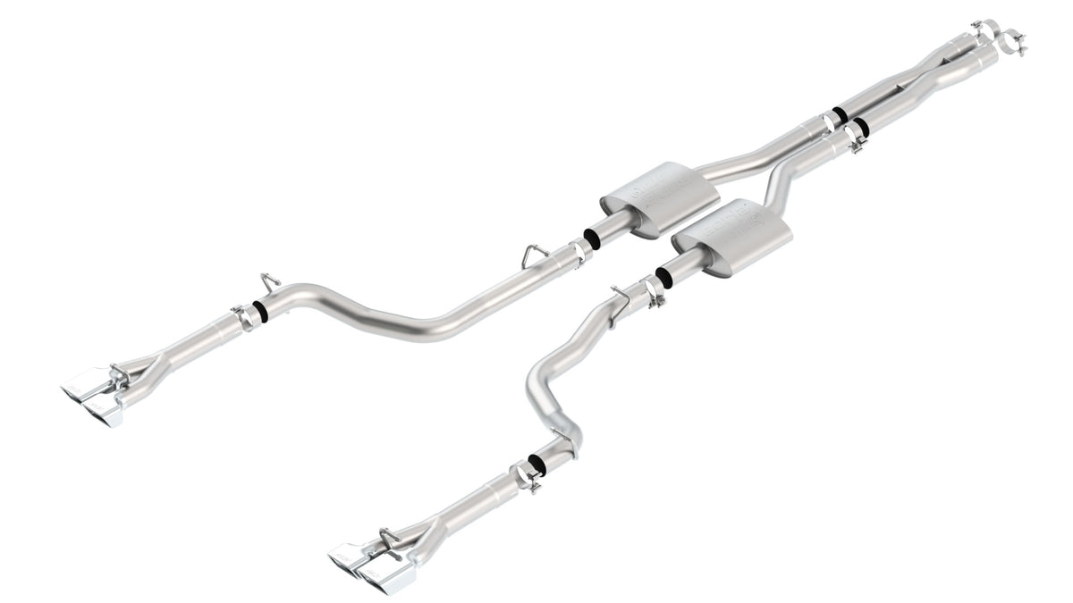 Borla Cat-Back Exhaust, Dual Split Rear Exit, 4" x 2.5" Tips – 2011-2014 Dodge Challenger "392" SRT-8 6.4L