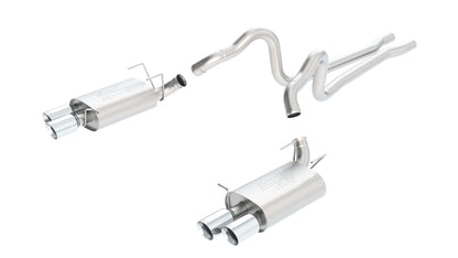 Borla Cat-Back Exhaust, Dual Split Rear Exit, 4" Tips – 2013-2014 Shelby GT500 5.8L - image 1