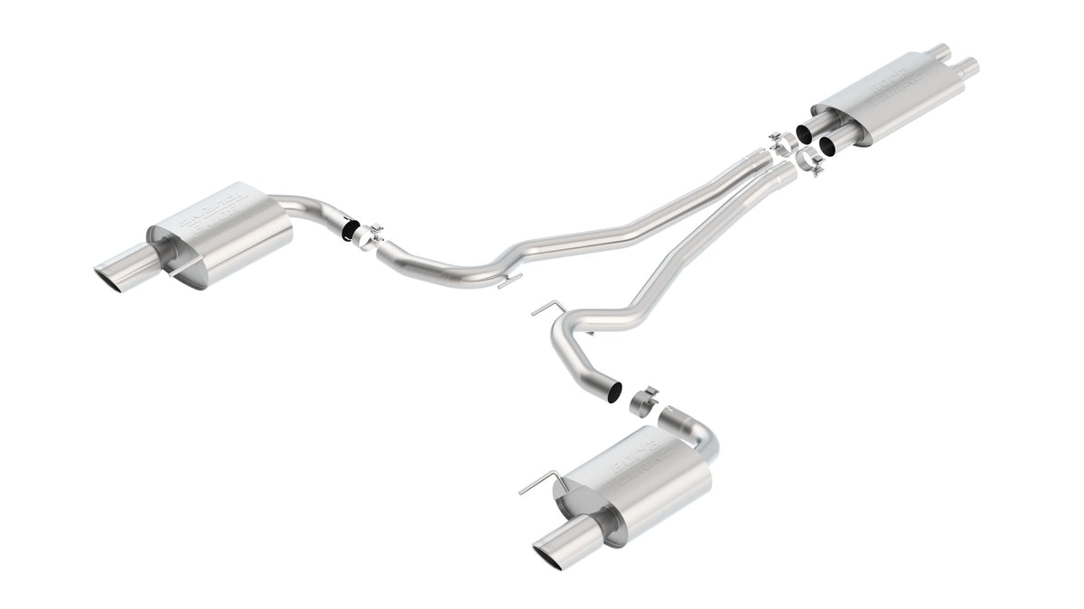 Borla Cat-Back Exhaust, Single Split Rear Exit, 4" Tips – 2015-2017 Mustang GT/ GT Convertible 5.0L