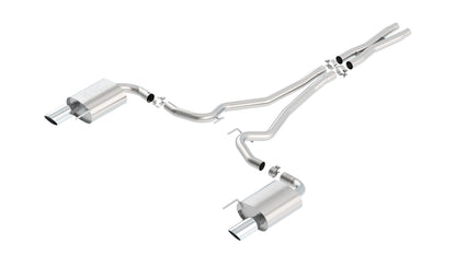 Borla Cat-Back Exhaust, Single Split Rear Exit, 4" Tips – 2015-2017 Mustang GT/ GT Convertible 5.0L - image 1