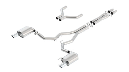 Borla Cat-Back Exhaust, Single Split Rear Exit, 4" Tips – 2015-2017 Mustang GT 5.0L - image 1