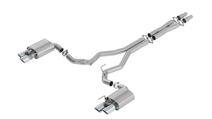 Borla Cat-Back Exhaust, Dual Split Rear Exit, 4" Tips – 2018-2023 Mustang GT (Incl. Bullitt Models) 5.0L - image 1