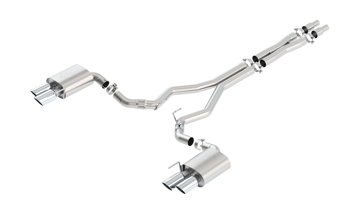 Borla Cat-Back Exhaust, Dual Split Rear Exit, 4" Tips – 2018-2023 Mustang GT 5.0L (140746)