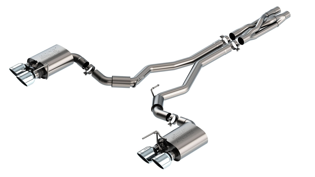 Borla Cat-Back Exhaust, Dual Split Rear Exit, 5" Tips – 2020-2022 Shelby GT500 5.2L