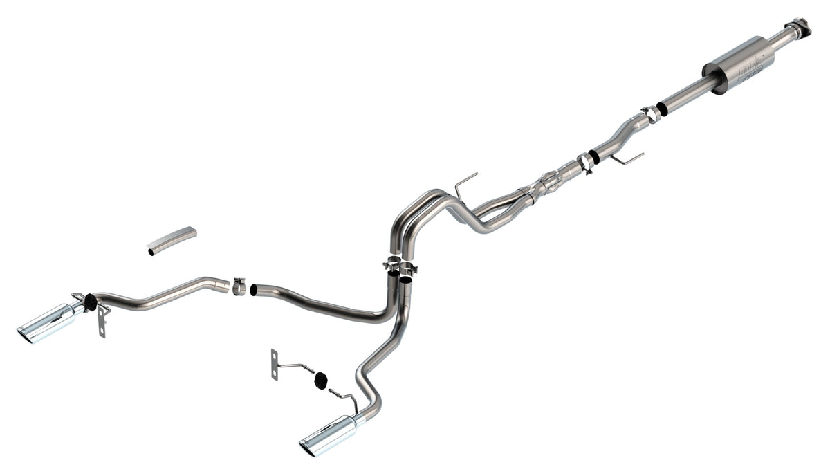 Borla Cat-Back Exhaust, Truck Single Split Rear Exit, 4" Tips – 2021-2026 F-150 5.0L (140867)