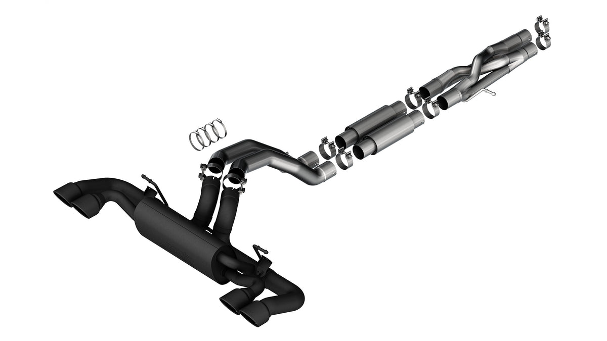 Borla Cat-Back Exhaust, Single Split Rear Exit, 4" Tips – 2021-2026 Jeep Wrangler Rubicon 392 JLU, 2026 Wrangler Moab 392, 2026 Wrangler Willys 392 JLU 6.4L