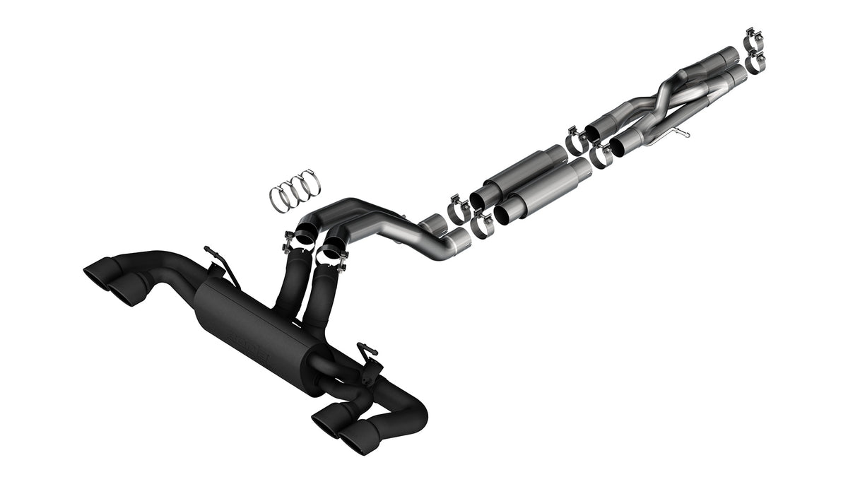 Borla Cat-Back Exhaust, Single Split Rear Exit, 4" Tips – 2021-2026 Jeep Wrangler Rubicon 392 JLU, 2026 Wrangler Moab 392, 2026 Wrangler Willys 392 JLU 6.4L