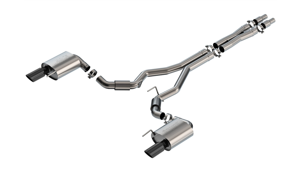 Borla Cat-Back Exhaust, Single Split Rear Exit, 4" Tips – 2024-2026 Mustang GT 5.0L