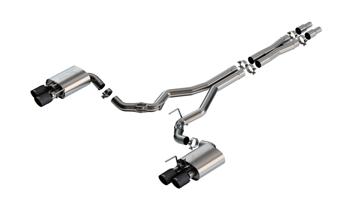Borla Cat-Back Exhaust, Dual Split Rear Exit, 4" Tips – 2024-2026 Mustang GT 5.0L (140963)