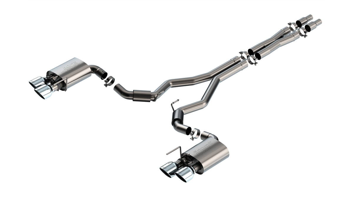 Borla Cat-Back Exhaust, Dual Split Rear Exit, 5" Tips – 2024-2026 Mustang Dark Horse 5.0L