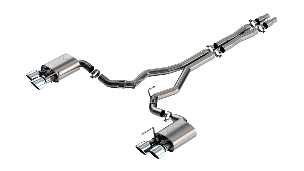 Borla Cat-Back Exhaust, Dual Split Rear Exit, 5" Tips – 2024-2026 Mustang Dark Horse 5.0L