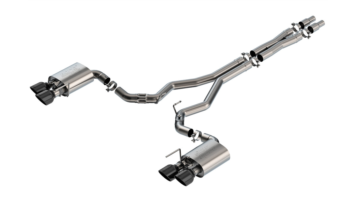 Borla Cat-Back Exhaust, Dual Split Rear Exit, 5" Tips – 2024-2025 Mustang Dark Horse 5.0L