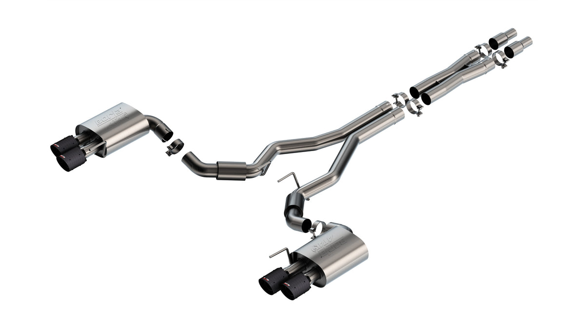 Borla Cat-Back Exhaust, Dual Split Rear Exit, 4" Tips – 2024-2026 Mustang GT 5.0L (140970)