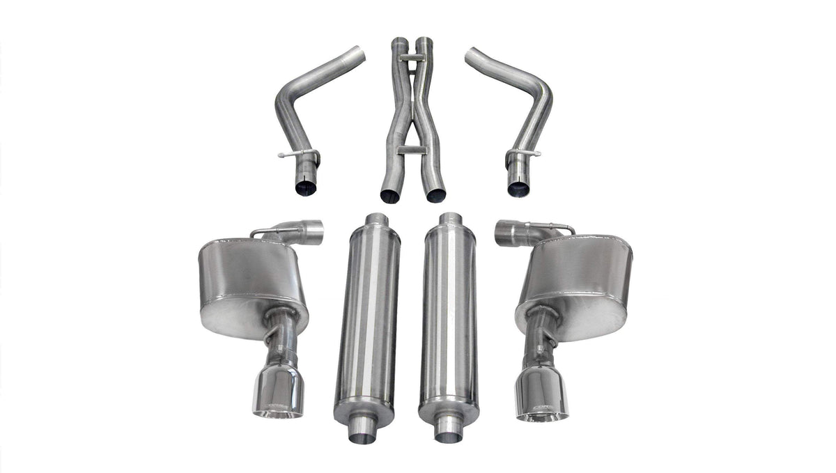 Corsa 2.75" Cat-Back Exhaust, Single 4.5" Tips – 2012-2014 Dodge Charger SRT 6.4L; 2012-2014 Chrysler 300 6.4L
