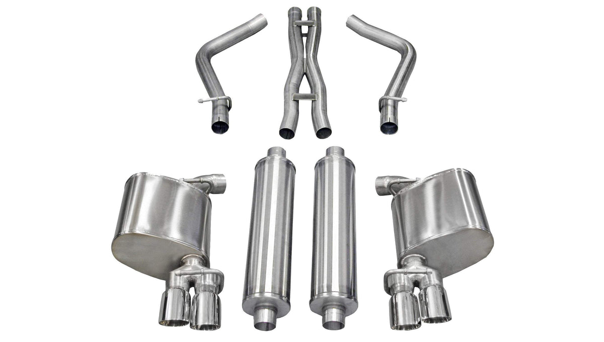 Corsa 2.5" Cat-Back Exhaust, Twin 3.0" Tips – 2011-2014 Dodge Charger R/T 5.7L