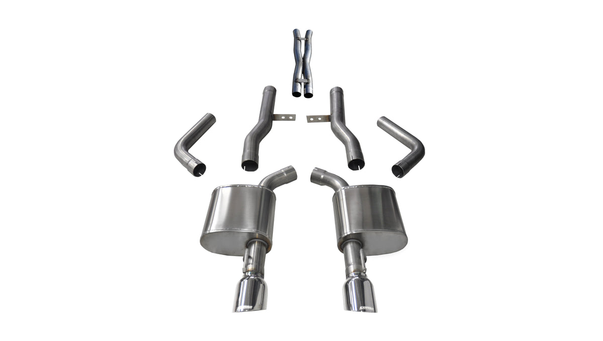 Corsa 2.75" Cat-Back Exhaust, Single 4.5" Tips – 2017-2022 Dodge Charger R/T 5.7L; 2017-2021 Chrysler 300 C 5.7L