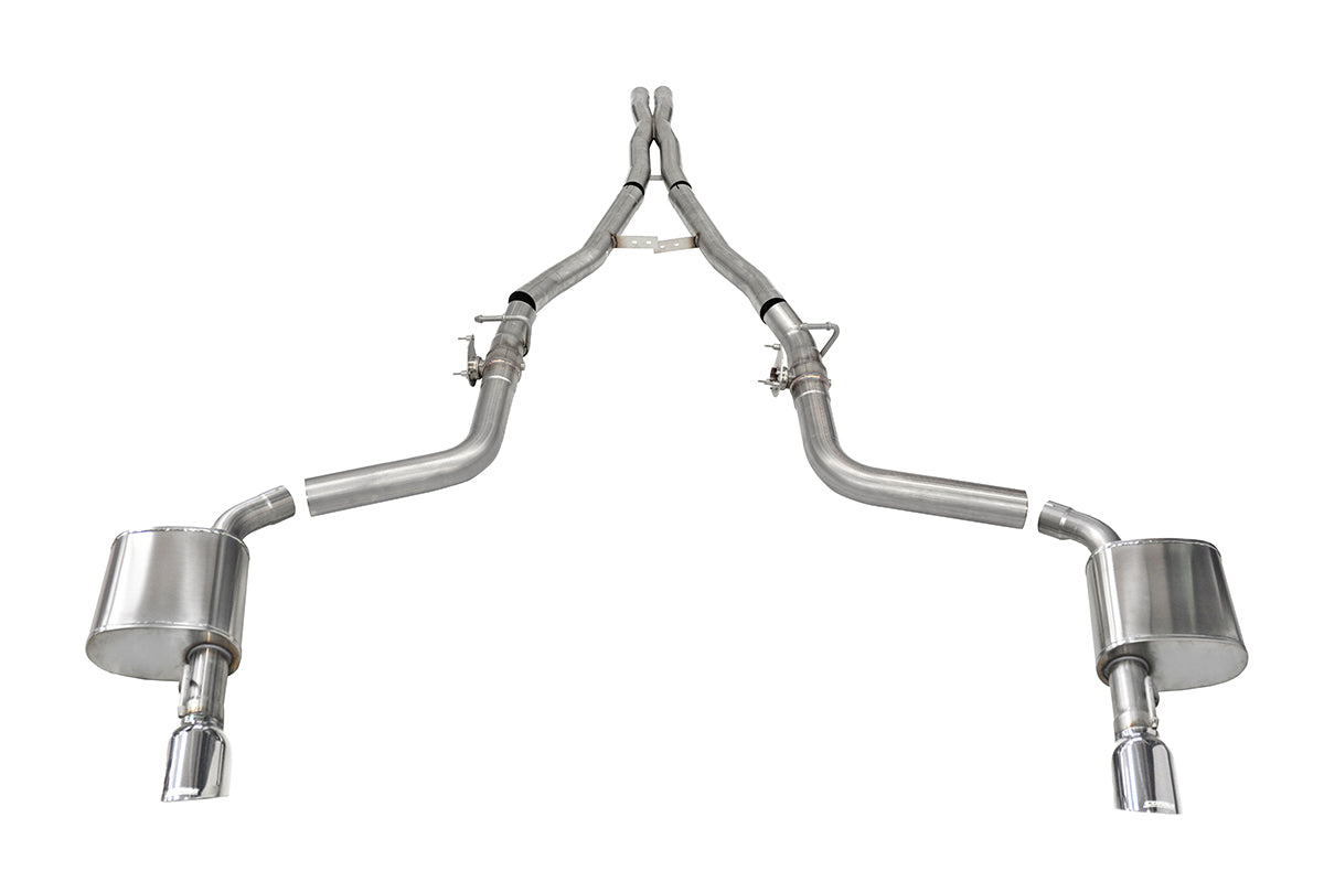 Corsa Active Valve 2.75" Cat-Back Exhaust, Single 4.5" Tips – 2015-2022 Dodge Charger 6.4L, 2015-2024 6.2L, 2021-2022 6.2L SRT Hellcat Redeye