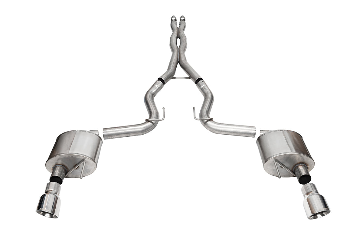 Corsa 3.0" Cat-Back 4.5" Slash Tips Exhaust – 2024 Mustang GT Coupe