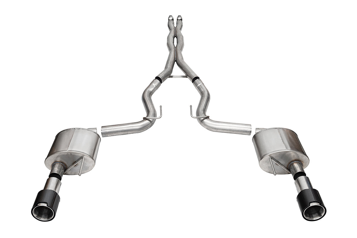 Corsa 3.0" Cat-Back 4.5" Carbon Fiber Tips Exhaust – 2024 Mustang GT Coupe