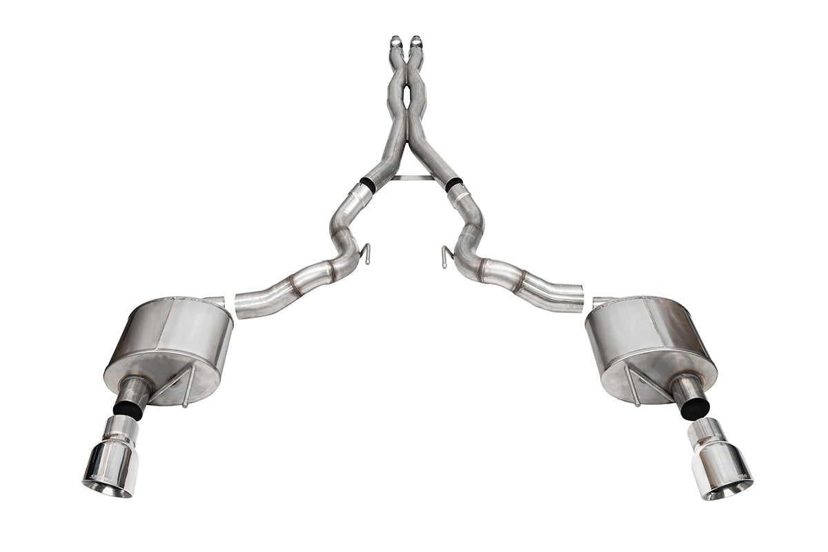 Corsa 3.0" Cat-Back 4.5" Slash Tips Exhaust – 2024 Mustang GT Convertible