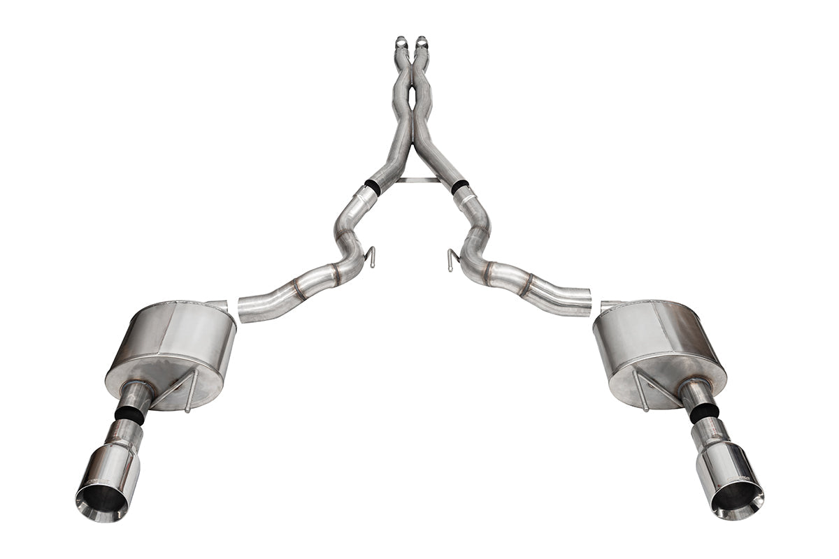 Corsa 3.0" Cat-Back 4.5" Straight Tips Exhaust – 2024 Mustang GT Convertible
