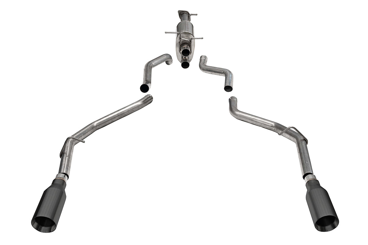 Corsa 3.0" Cat-Back Exhaust, DRE 5.0" Single Tips – 2019-2026 Dodge RAM 1500 5.7L; 2019-2026 Dodge RAM Rebel 1500 5.7L