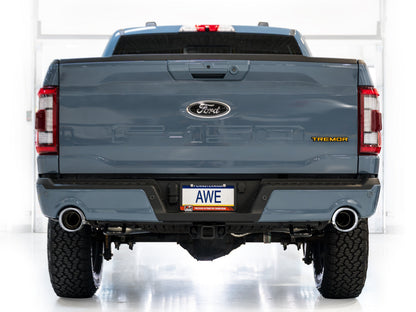 AWE Tuning 0FG Cat-Back Exhaust – 2021+ F-150 & Tremor 5.0L, with Bumper Cutouts - image 1