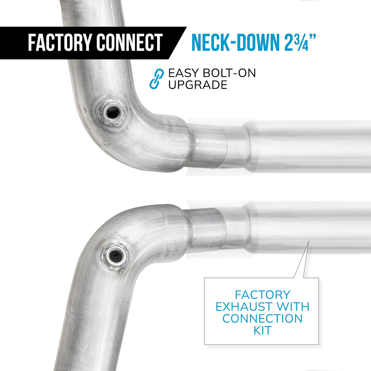 Stainless Works Lead Pipe Kit, Factory Connect – 2015-2026 Mustang GT 5.0L