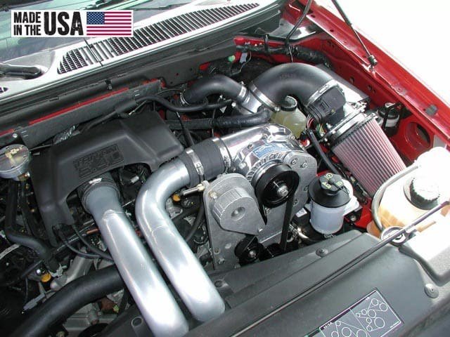ProCharger supercharger system installed in a 1997-03 Ford F-150 (5.4, 4.6 2V)