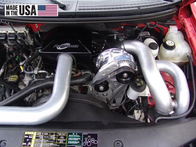 ProCharger supercharger system installed in a 2004-10 Ford F-150 (5.4 3V)