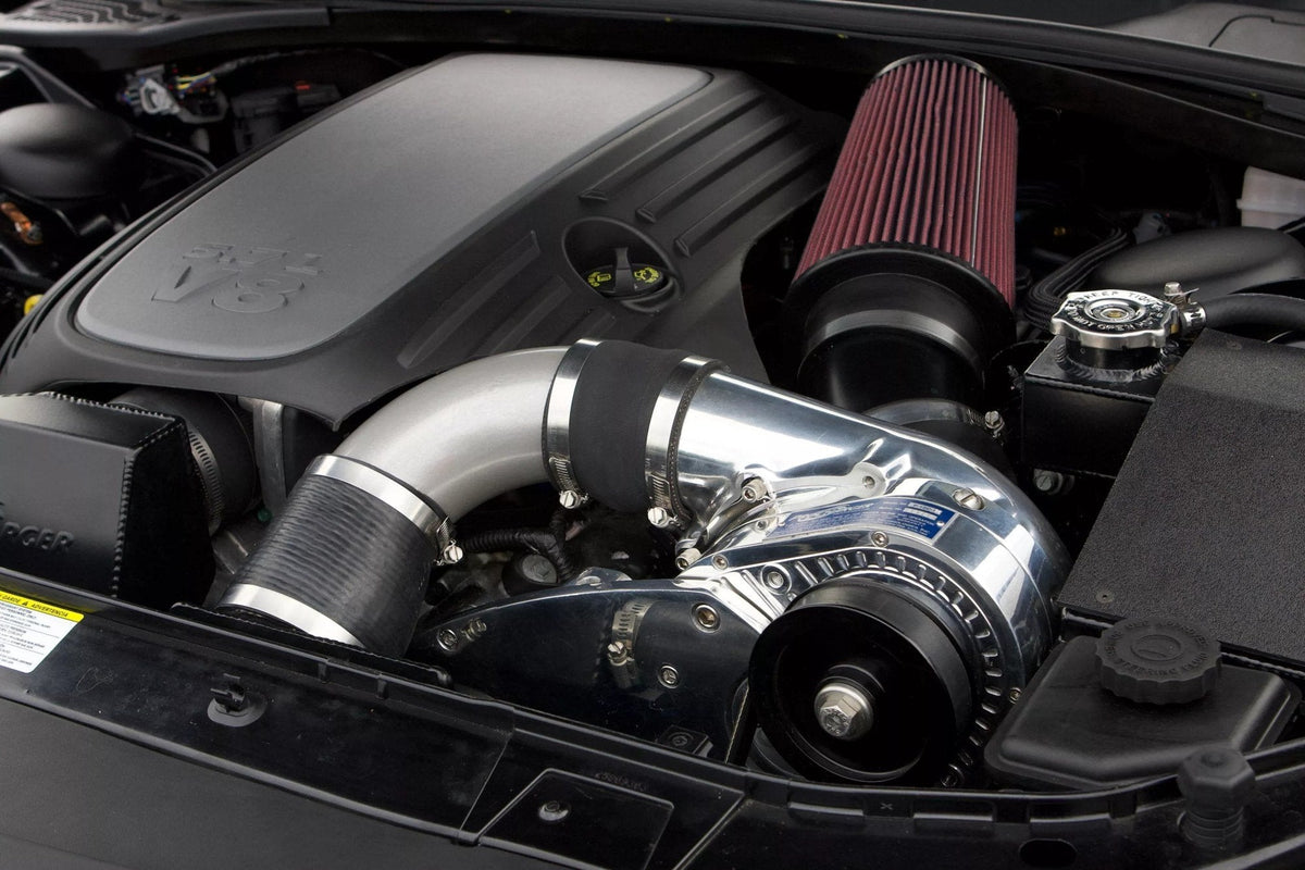 2008-10 Dodge Challenger HEMI R/T (5.7) engine bay with ProCharger supercharger